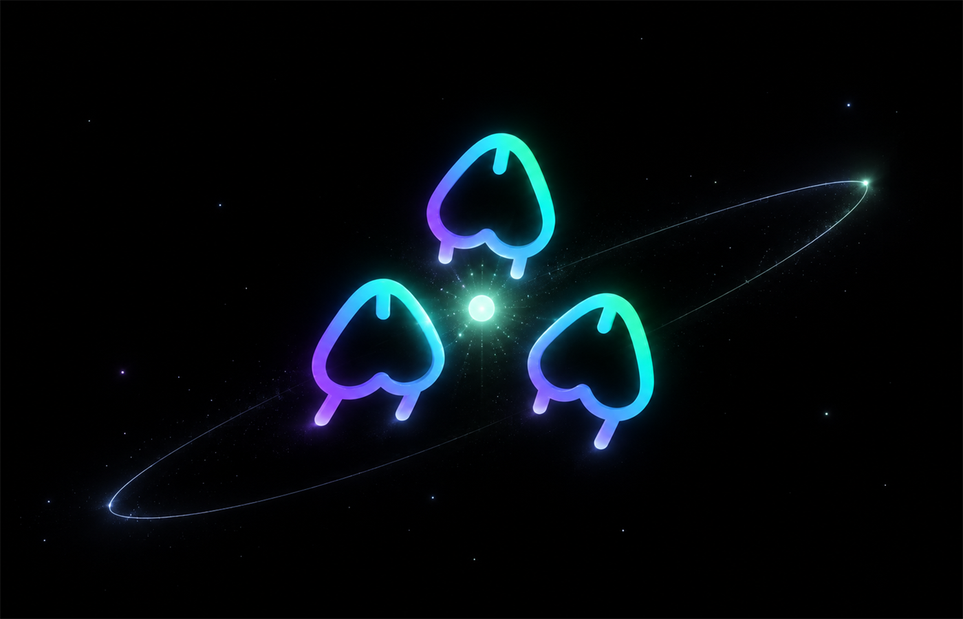 Three TIPSOL signal creatures carry a spark through space